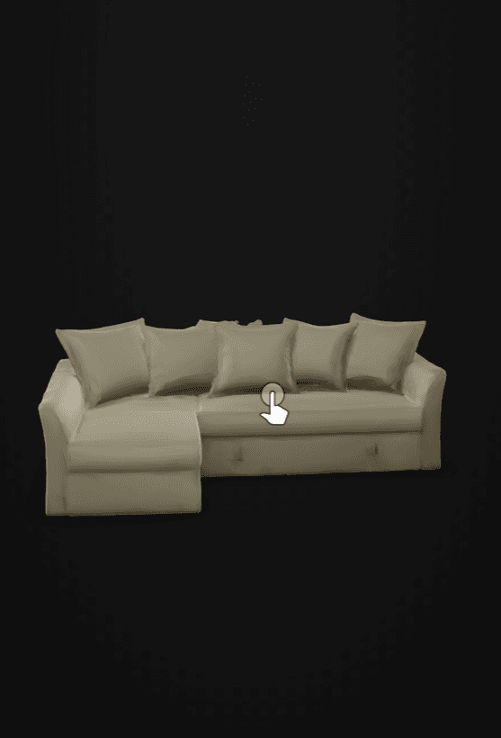 The product shown at true scale in the shopper’s space through the AR viewer